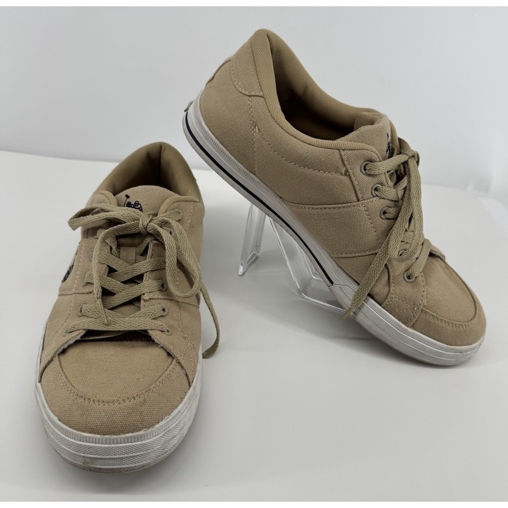 U.S. Polo Assn Sneakers Men's 12 Tan Canvas Casual Preppy Lace Up Skate Shoes